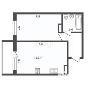 1-к квартира, вторичка, 40м2, 6/10 этаж