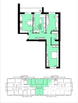 3-к квартира, строящийся дом, 93м2, 8/10 этаж