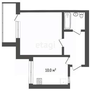 1-к квартира, вторичка, 30м2, 2/9 этаж