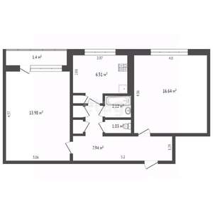 2-к квартира, вторичка, 51м2, 7/9 этаж