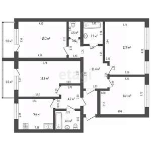 4-к квартира, вторичка, 103м2, 1/5 этаж