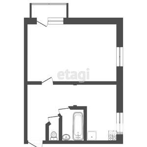 1-к квартира, вторичка, 28м2, 4/5 этаж