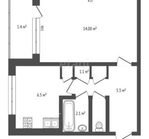 1-к квартира, вторичка, 30м2, 1/9 этаж