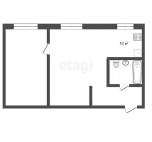 2-к квартира, вторичка, 39м2, 4/4 этаж