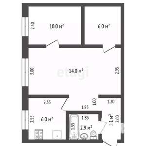 2-к квартира, вторичка, 41м2, 1/5 этаж