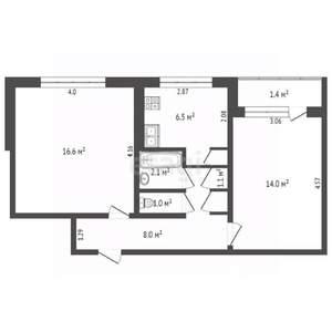 2-к квартира, вторичка, 49м2, 3/9 этаж
