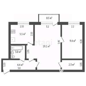 2-к квартира, вторичка, 44м2, 5/5 этаж