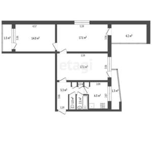 3-к квартира, вторичка, 64м2, 4/9 этаж