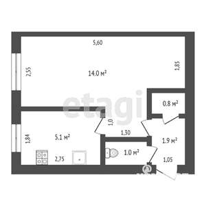 Студия квартира, вторичка, 23м2, 1/3 этаж