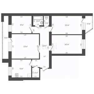 4-к квартира, вторичка, 83м2, 10/10 этаж