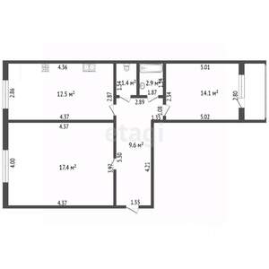 2-к квартира, вторичка, 58м2, 7/10 этаж