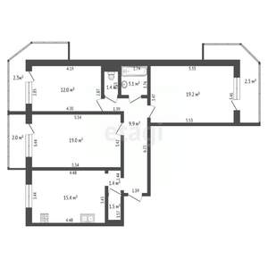 3-к квартира, вторичка, 83м2, 8/10 этаж