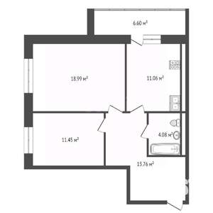 2-к квартира, вторичка, 63м2, 5/9 этаж