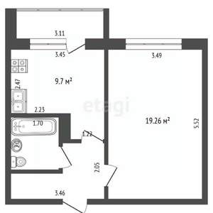 1-к квартира, вторичка, 37м2, 5/11 этаж