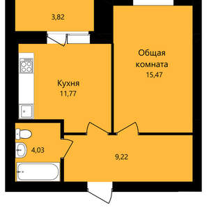 1-к квартира, вторичка, 40м2, 12/12 этаж