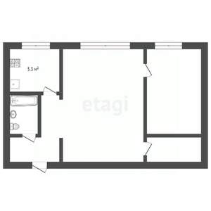 2-к квартира, вторичка, 43м2, 1/4 этаж