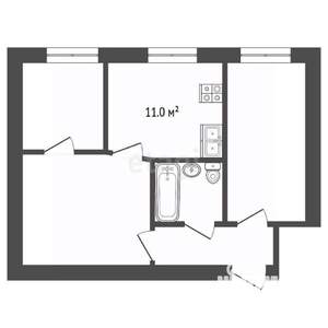 3-к квартира, вторичка, 40м2, 2/2 этаж