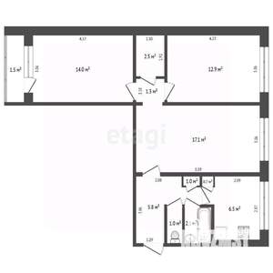 3-к квартира, вторичка, 64м2, 4/5 этаж