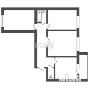 3-к квартира, вторичка, 87м2, 10/12 этаж