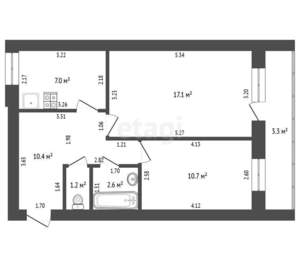 2-к квартира, вторичка, 49м2, 4/5 этаж
