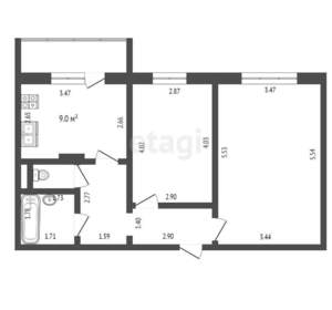 2-к квартира, вторичка, 56м2, 2/10 этаж