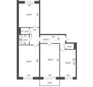 3-к квартира, вторичка, 82м2, 8/10 этаж