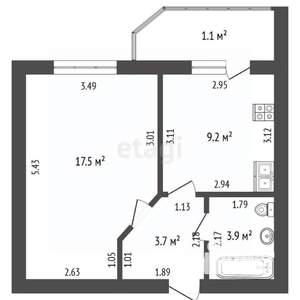 1-к квартира, вторичка, 34м2, 5/5 этаж