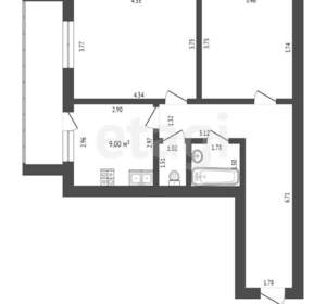 2-к квартира, вторичка, 58м2, 6/10 этаж