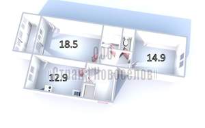 2-к квартира, вторичка, 65м2, 1/10 этаж