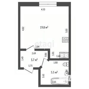 Студия квартира, вторичка, 34м2, 3/12 этаж