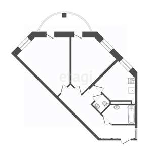 2-к квартира, вторичка, 60м2, 2/16 этаж