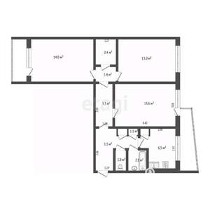 3-к квартира, вторичка, 64м2, 8/9 этаж