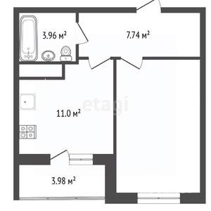 1-к квартира, вторичка, 41м2, 6/14 этаж