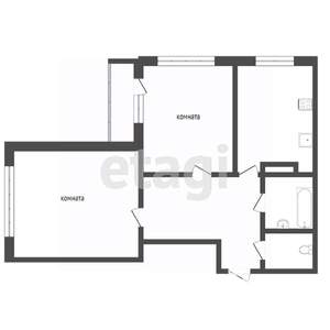 2-к квартира, вторичка, 55м2, 6/9 этаж