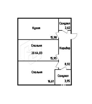 2-к квартира, сданный дом, 65м2, 2/16 этаж