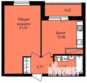 1-к квартира, строящийся дом, 46м2, 10/14 этаж
