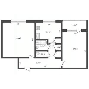 2-к квартира, вторичка, 49м2, 1/9 этаж