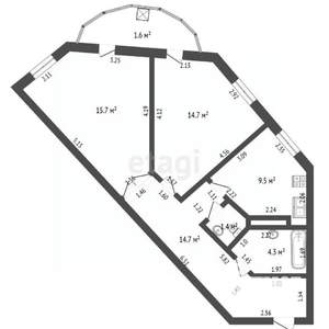 2-к квартира, вторичка, 60м2, 16/16 этаж