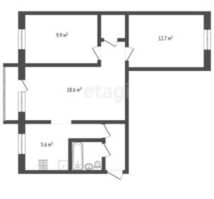 3-к квартира, вторичка, 53м2, 3/5 этаж