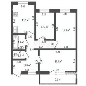 3-к квартира, вторичка, 82м2, 3/6 этаж