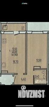 1-к квартира, вторичка, 44м2, 5/9 этаж