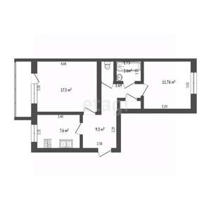 2-к квартира, вторичка, 51м2, 2/5 этаж