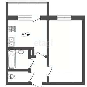 1-к квартира, вторичка, 35м2, 9/9 этаж