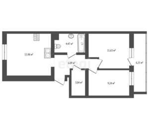 2-к квартира, вторичка, 58м2, 9/10 этаж