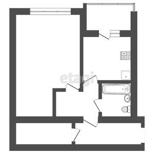 1-к квартира, вторичка, 35м2, 1/5 этаж