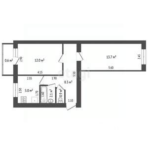 2-к квартира, вторичка, 42м2, 4/5 этаж