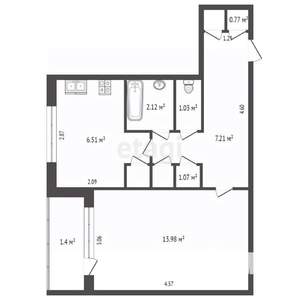1-к квартира, вторичка, 34м2, 3/9 этаж