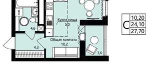 Студия квартира, вторичка, 24м2, 10/18 этаж