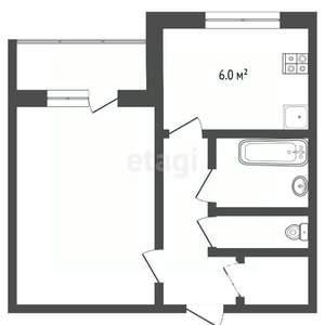 1-к квартира, вторичка, 33м2, 3/5 этаж