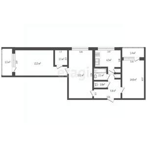 3-к квартира, вторичка, 63м2, 3/5 этаж